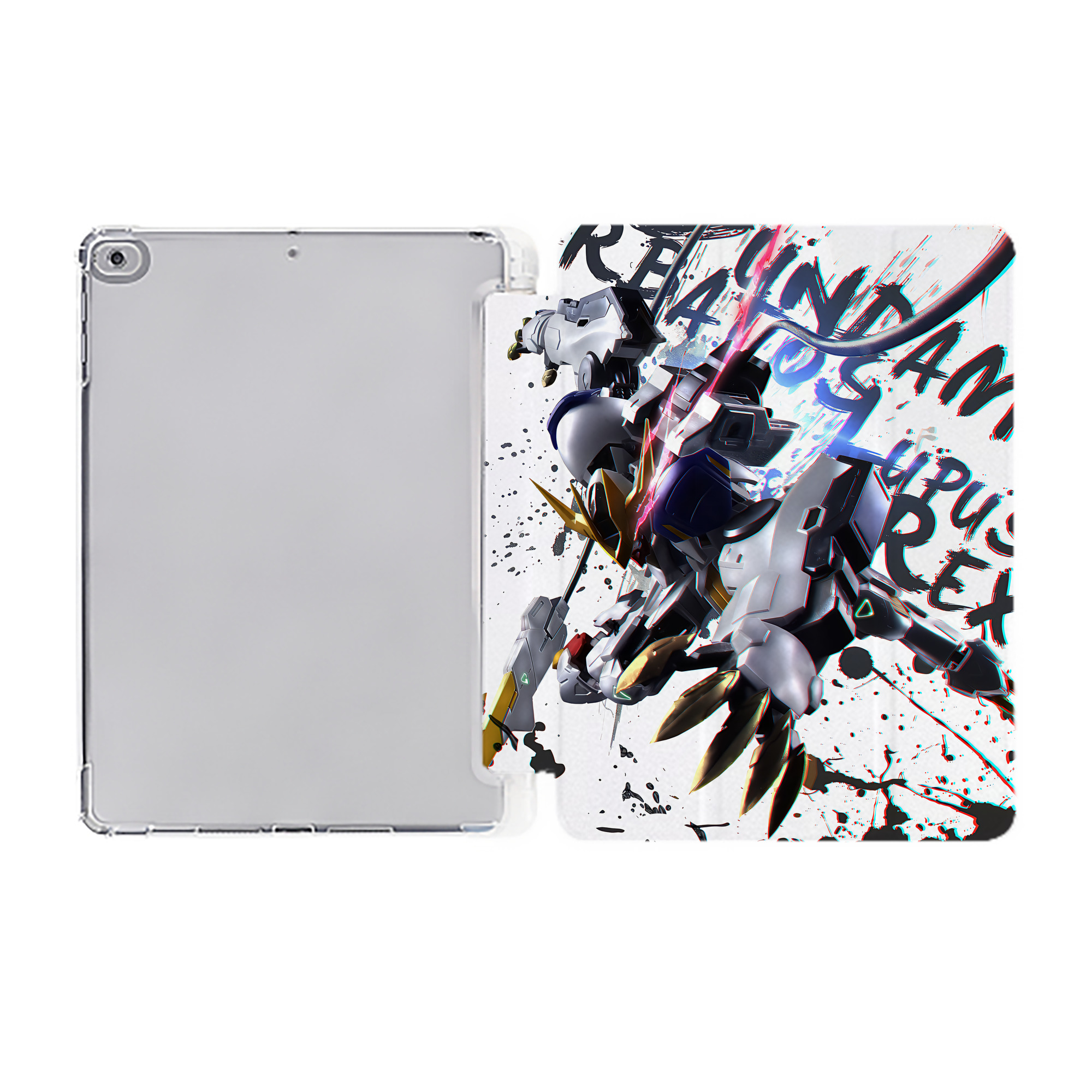 （画像用） 機動戦士ガンダム Mobile Suit Gundam IPad ケース ペン収納付き 三つ折りスタンド PUレザー×シリコン 対応機種9.5/10.5/10.9インチ